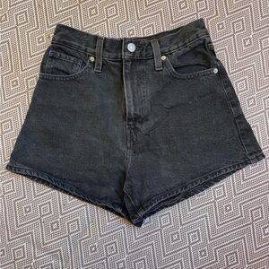 Levi's High-Waist Black Denim Mom Shorts